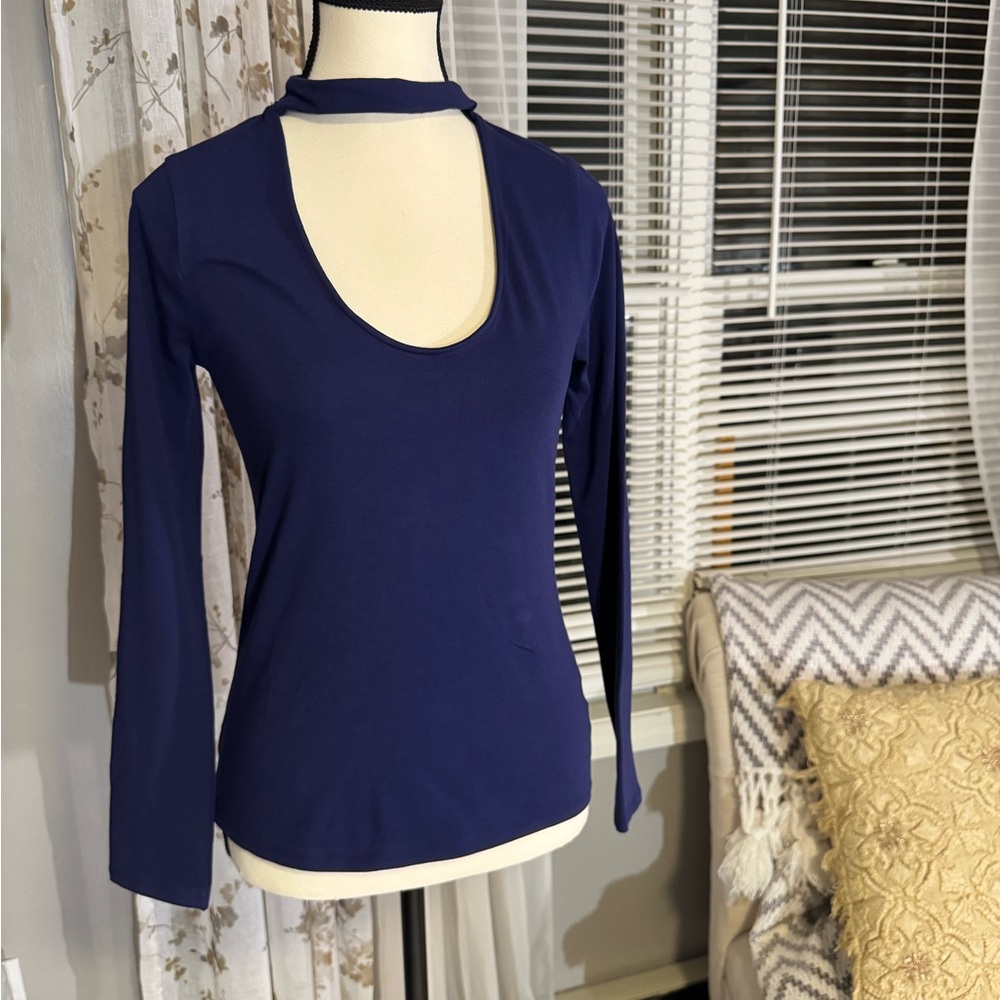 Women's Blue Long Sleeve Top